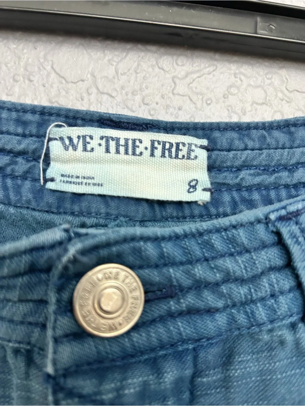 We The Free Blue Denim Bermuda Shorts